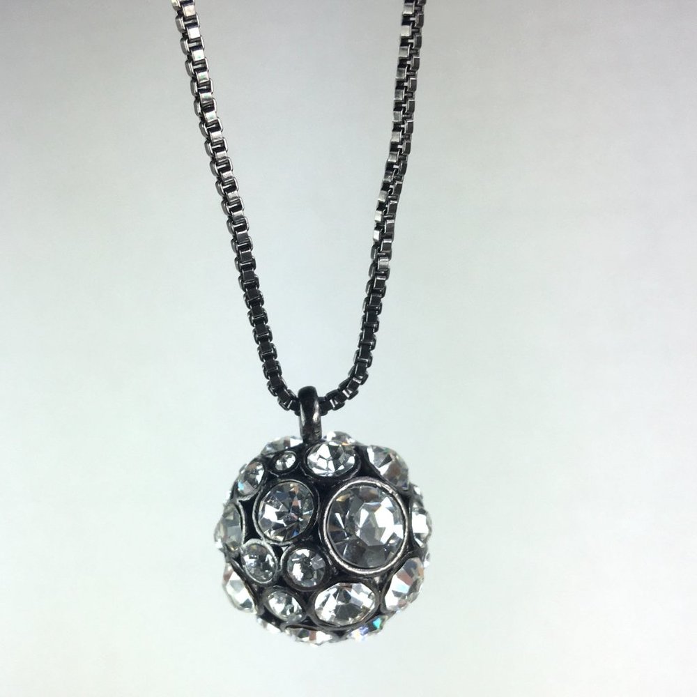 Fossil Sparkly Rhinestone Disco Ball Necklace